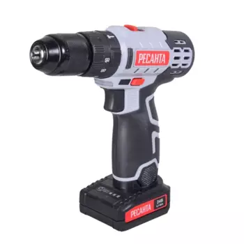 Дрель-шуруповерт аккумуляторная ударная Ресанта ДА-24-2ЛК-У, 24 В Li-ion 2x2 Ач