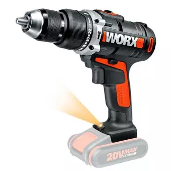 Дрель-шуруповерт аккумуляторная Worx WX372.9, 20 В Li-ion