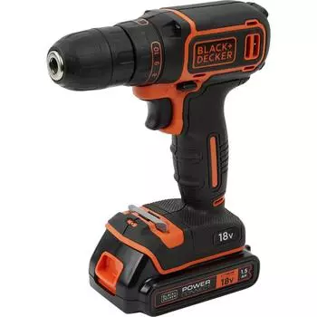 Дрель-шуруповёрт Black&amp;Decker BDCDC18KB-QW, 18В Li-Ion 2x1.5Ач