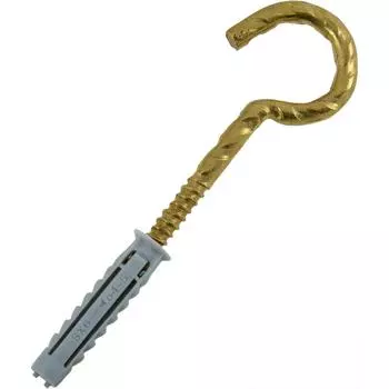 Дюбель для полнотелых материалов Fischer SX с крюком-полукольцом 6x30 мм нейлон цвет золотой 2 шт.