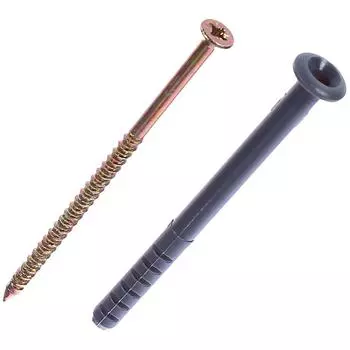 Дюбель-гвоздь грибовидный 6x80 мм, полипропилен, 10 шт.