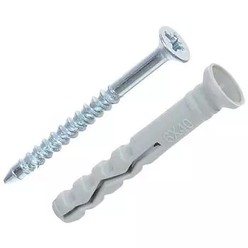 Дюбель-гвоздь потайной Standers 6x40 мм нейлон цвет серый 500 шт.