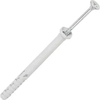 Дюбель с цилиндрическим бортиком Standers PNDS 8x100 мм, с шурупом 5x100 мм, нейлон, 10 шт.