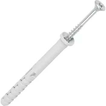 Дюбель с цилиндрическим бортиком Standers PNDS 8x80 мм, с шурупом 5x80 мм, нейлон, 10 шт.