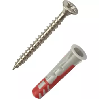 Дюбель с нержавеющим шурупом Duopower 5x25 мм, 8 шт.