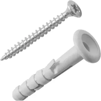 Дюбель с широким фланцем Standers PND 6F 6x40 мм с шурупом 4x40 мм нейлон 50 шт.