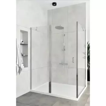 Душевая дверь в нишу Rain SR-140 140x185 см хромированный профиль прозрачное стекло распашная