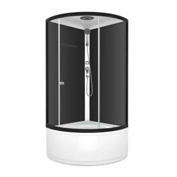 Душевая кабина Domani-Spa Simple высокий поддон 90x90 см цвет черный