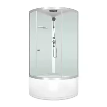 Душевая кабина Domani-Spa Simple высокий поддон 90x90 см цвет хром