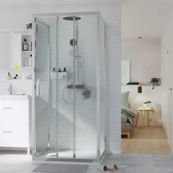 Душевая перегородка Sensea Easy 80x190 см стекло прозрачное профиль хром