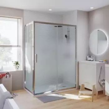 Душевая перегородка Sensea Easy 80x190 см стекло с шелкографией профиль хром