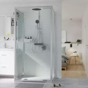 Душевая перегородка Sensea Easy 90x190 см стекло прозрачное профиль хром