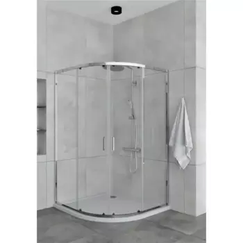 Душевой уголок Drop QR 1/4 круга 100x100 см хромированный профиль прозрачное стекло