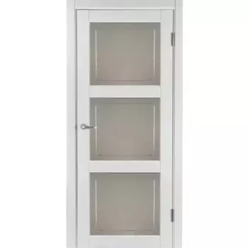 Дверь межкомнатная со стеклом Адажио 60x200 см Hardflex белый с замком и петлями