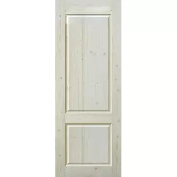 Дверь межкомнатная глухая 2 филенки 90x200 см без покрытия цвет натуральный без замка, без петель