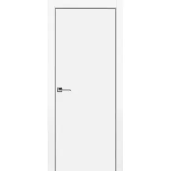 Дверь межкомнатная глухая 60x200 см эмаль белый с замком