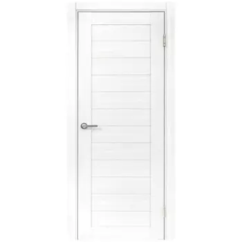 Дверь межкомнатная глухая Аккорд 90x200 мм Hardflex цвет светло-серый с замком и петлями