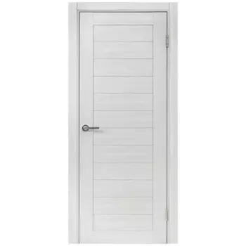 Дверь межкомнатная глухая Аккорд 90x200 мм Hardflex цвет серый с замком и петлями