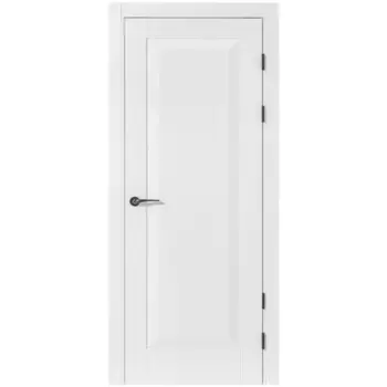 Дверь межкомнатная глухая Альпика 80x220 см ПЭТ цвет белый с замком и петлями