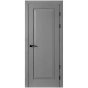 Дверь межкомнатная глухая Альпика 80x220 см полипропилен цвет графит вуд с замком и петлями