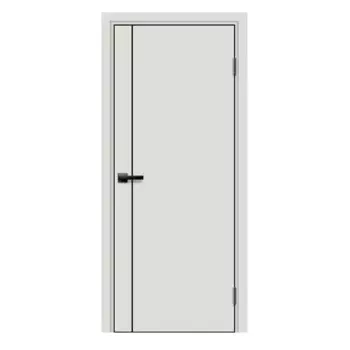 Дверь межкомнатная глухая Асти В 90x200 см Hardflex цвет белый жемчуг с замком и петлями