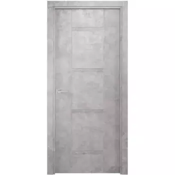 Дверь межкомнатная глухая Виктория 90x200 см финиш бумага цвет бетон без замка, без петель