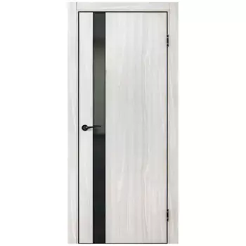 Дверь межкомнатная глухая Борно 51 60x200 см цвет белый дуб с замком и петлями