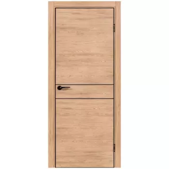 Дверь межкомнатная глухая Борно 52 70x200 см ПВХ цвет органик оак с замком и петлями