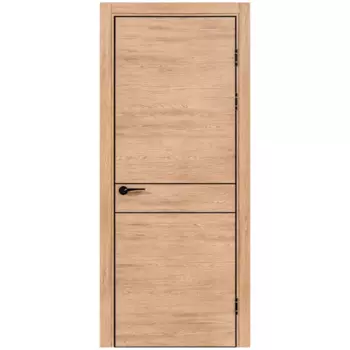 Дверь межкомнатная глухая Борно 52 70x220 см ПВХ цвет органик оак с замком и петлями