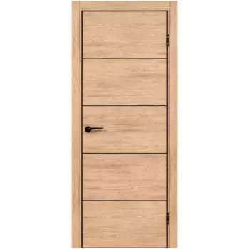 Дверь межкомнатная глухая Борно 54 70x200 см ПВХ цвет органик оак с замком и петлями