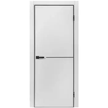 Дверь межкомнатная глухая Борно 55 60x210 см ПЭТ цвет серый с замком и петлями