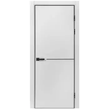 Дверь межкомнатная глухая Борно 55 60x220 см ПЭТ цвет серый с замком и петлями