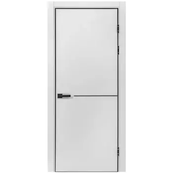 Дверь межкомнатная глухая Борно 55 80x230 см ПЭТ цвет серый с замком и петлями