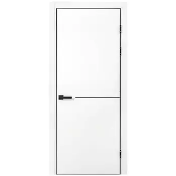Дверь межкомнатная глухая Борно 55 90x230 см ПЭТ цвет белый с замком и петлями