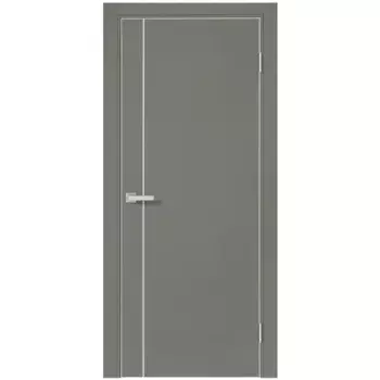 Дверь межкомнатная глухая Борно 56 60x200 см ПВХ цвет тренто с замком и петлями