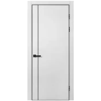 Дверь межкомнатная глухая Борно 56 90x230 см ПЭТ цвет серый с замком и петлями
