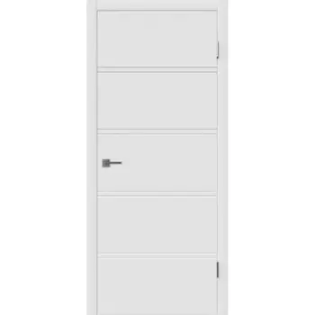 Дверь межкомнатная глухая Бостон 90x200 см эмаль белый с замком и петлями