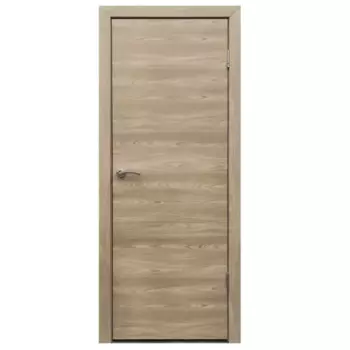 Дверь межкомнатная глухая 90x200 см финиш бумага цвет ясень коричневый с замком