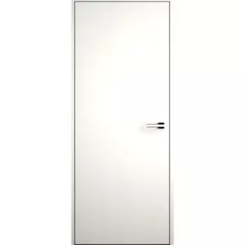 Дверь межкомнатная глухая INVISIBLE 80x200 см эмаль белый с замком