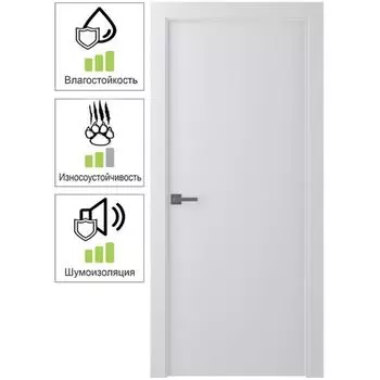 Дверь межкомнатная глухая Ивент 1 эмаль белый 2000х600 мм с фурнитурой