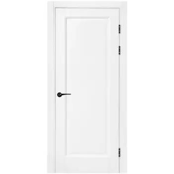 Дверь межкомнатная глухая Эгли 1 80x220 см ПЭТ цвет белый с замком и петлями