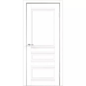 Дверь межкомнатная глухая Эмили 90x200 см ПВХ цвет белый эмалит с замком и петлями