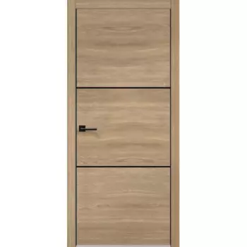 Дверь межкомнатная глухая Канзас 2 Веллдорис 60x200 см ПВХ цвет дуб европейский красный с замком