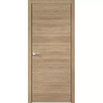 Дверь межкомнатная глухая Канзас 60x200 см ПВХ цвет дуб европейский красный с замком