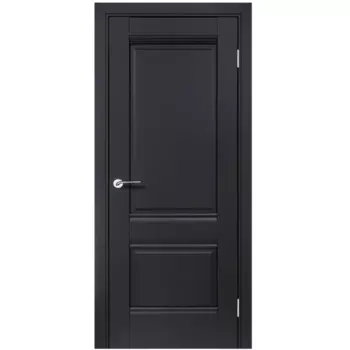Дверь межкомнатная глухая Классико-42 90x200 см Hardflex черный с замком и петлями
