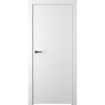 Дверь межкомнатная глухая Лацио 1 60x200 см эмаль белый без замка, без петель