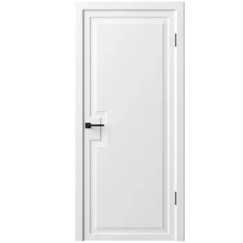 Дверь межкомнатная глухая Лео 60x200 см эмаль цвет белый с замком и петлями