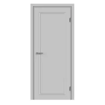 Дверь межкомнатная глухая Лион 70x200 см Hardflex цвет серый жемчуг с замком и петлями