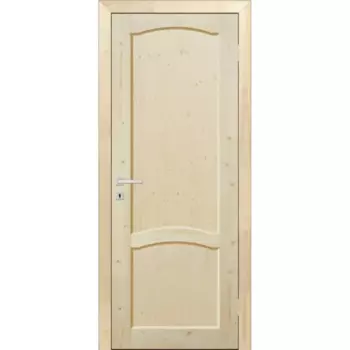 Дверь межкомнатная глухая массив дерева 90x200 см без покрытия цвет натуральный без замка, без петель