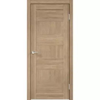 Дверь межкомнатная глухая Опал 80x200 см ПВХ цвет дуб европейский красный с замком и петлями